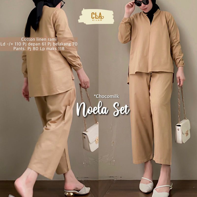 NOELA SET by CLA Hijab | SETELAN KATUN LINEN | LD 110