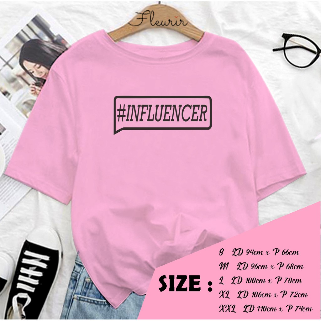 FLEURIR - KAOS INFLUENCER OVERSIZE KATUN KAOS WANITA DEWASA TUMBLR TEE UNISEX JUMBO