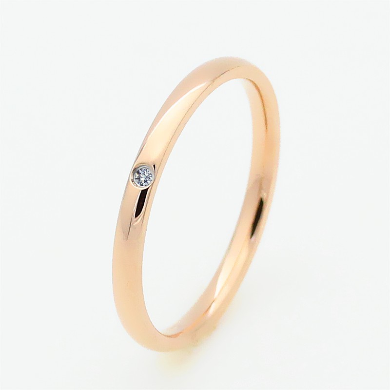 Cincin Stainless Steel / Titanium Anti Karat Wanita Mini Korea Motif Simple Elegant Rose Gold CK014