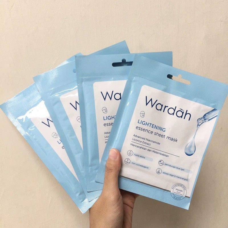 WARDAH LIGHTENING ESSENCE SHEET MASK / MASKER WARDAH + SERUM / MASKER PEMUTIH