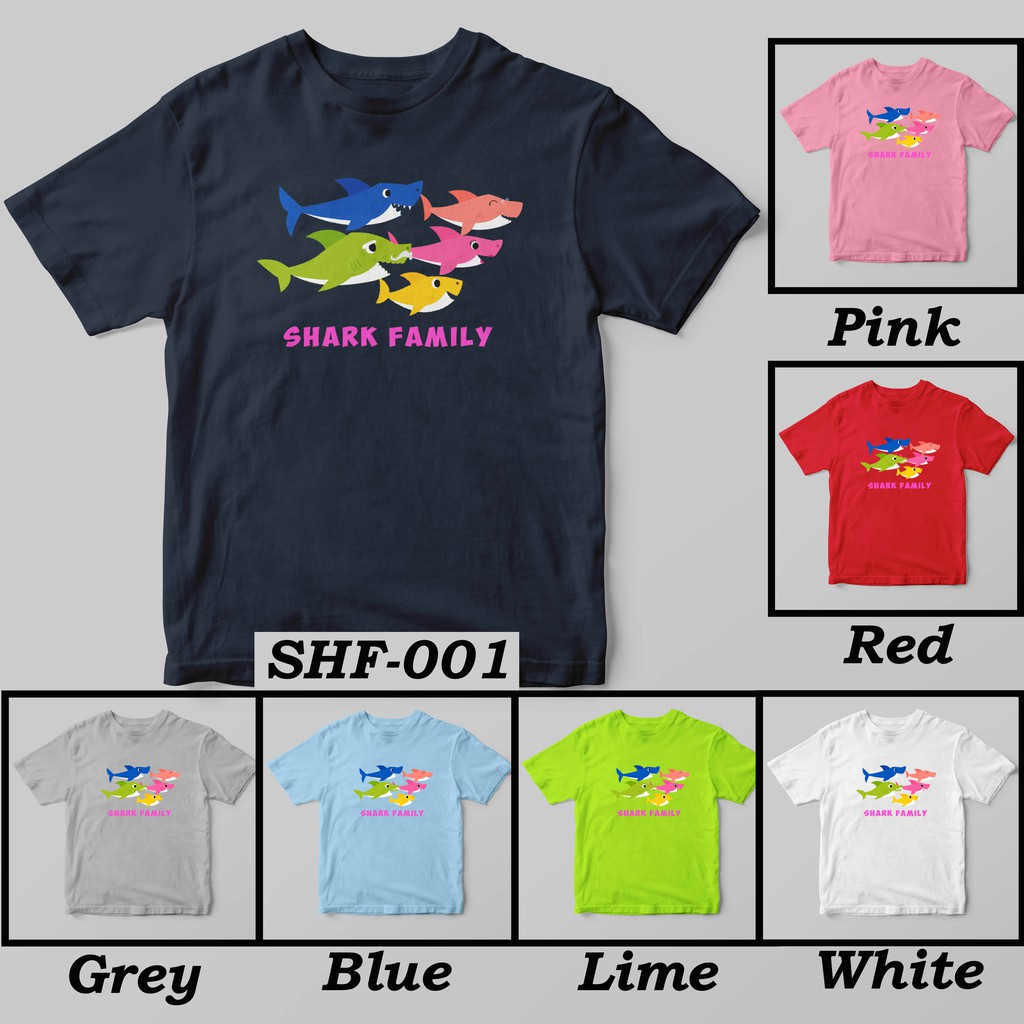 [FREE NAMA !!] Kaos Anak &amp; Family Baby Shark 100% COTTON PREMIUM