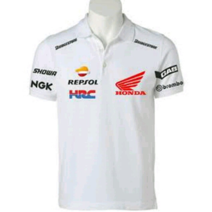 Polo shirt Honda Repsol HRC Kaos kerah Motosport NGK Size S - 6XL