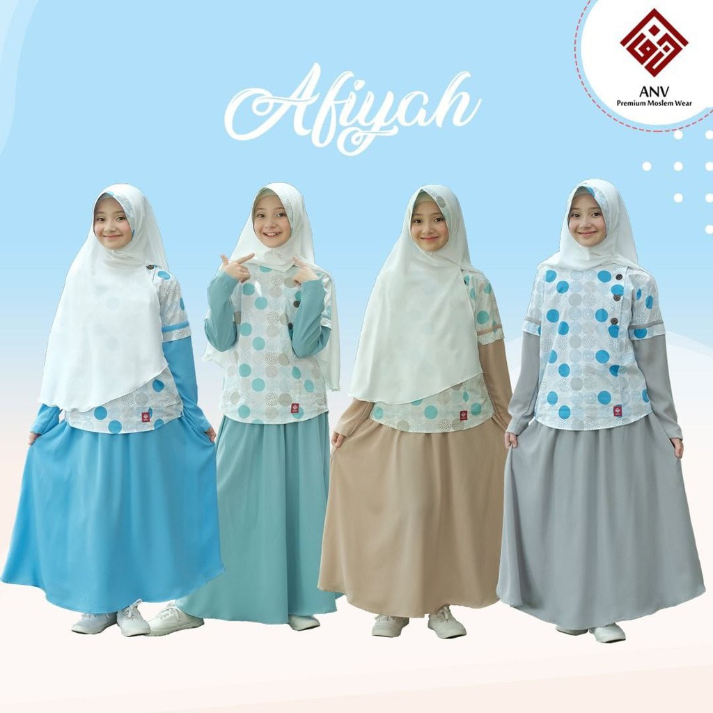 READY STOCK SETELAN ROK AFIYAH by ANV|GAMIS REMAJA|GAMIS COUPLE|GAMIS ANAK PEREMPUAN MURAH|
