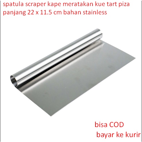 spatula scraper kape meratakan kue tart piza panjang 22 x 11.5 cm bahan stainless