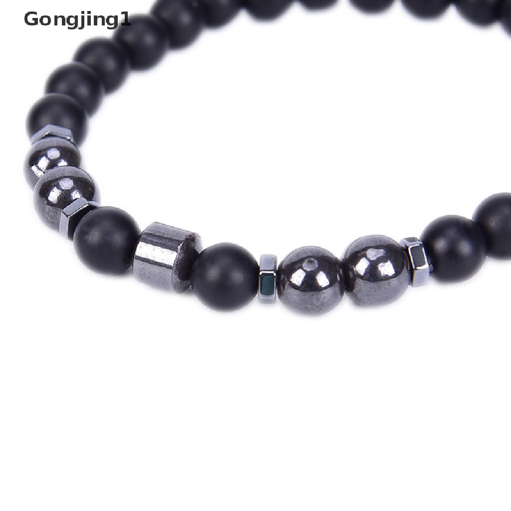 Gongjing1 Gelang Kaki Manik Hematite Magnetik Pereda Nyeri Untuk Unisex