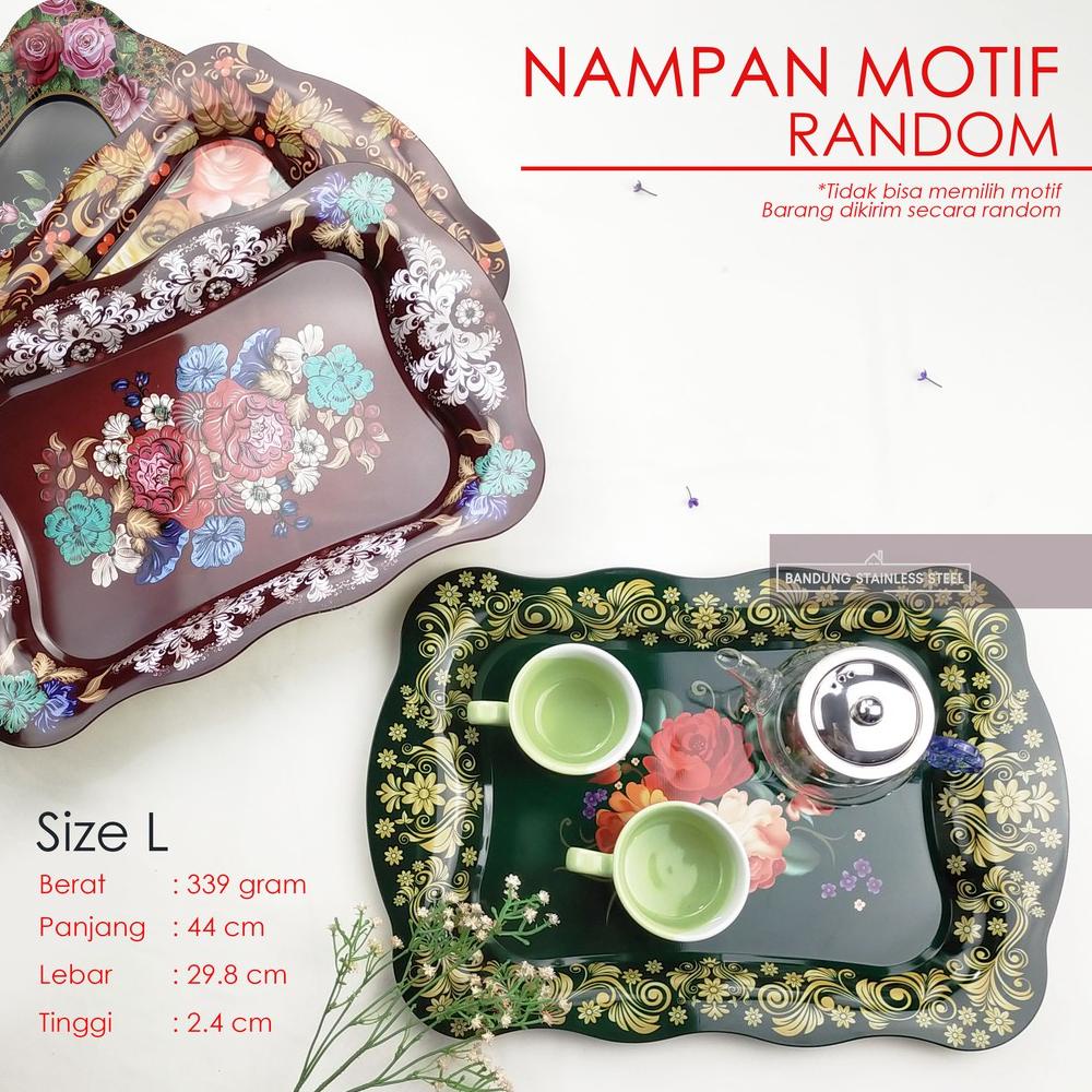 NAMPAN BAKI WARNA RANDOM MURAH MOTIF BUNGA CANTIK LUCU PAJANGAN HIASAN