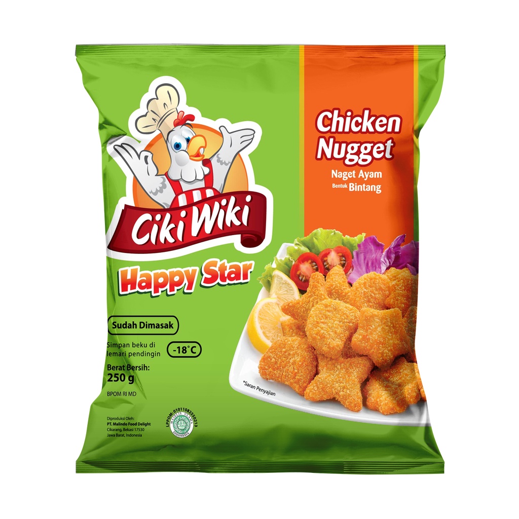 

CIKI WIKI NAGET NUGGET HAPPY STAR 250 GR