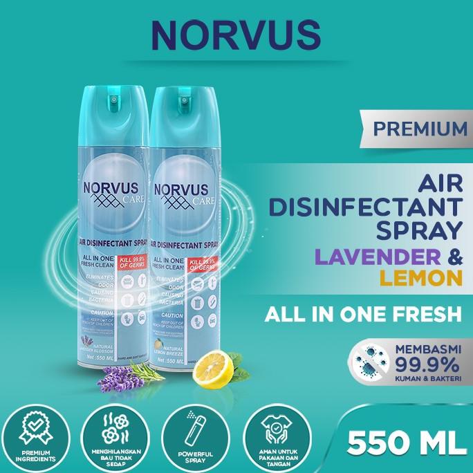 Lemon & Lavender Air Disinfectant Spray 2x 550ml - NORVUS