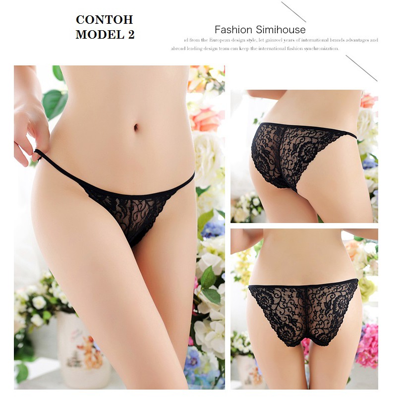 Celana Dalam Wanita 1 Set Get 4 Transparant Colorful Beautiful Feminine Sexy Cute Murah Impor Nyaman