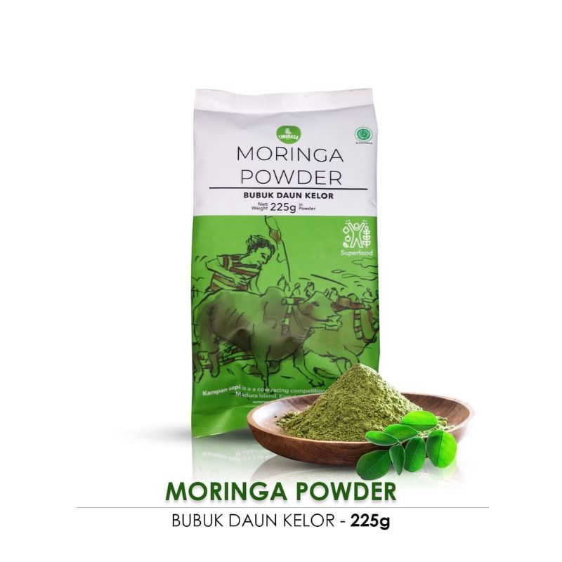 TIMURASA Moringa Powder 225g R100 organik daun kelor bubuk hijau