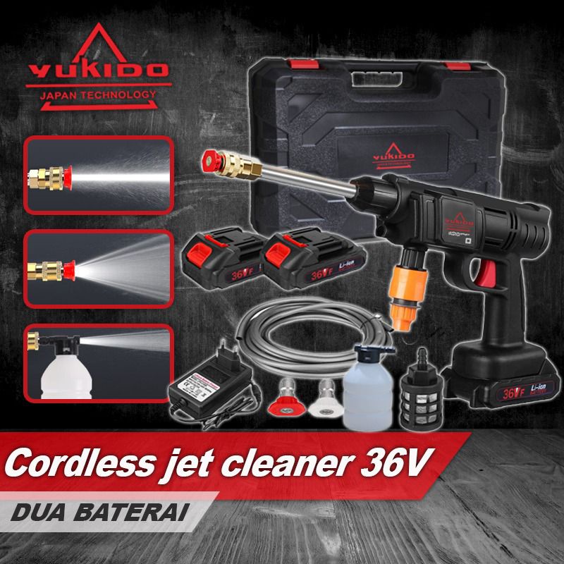 PROMO TERKINI!!!! Cordless Jet Cleaner YUKIDO 36V/JLD 21V Mesin Steam Mobil AC Motor Baterai