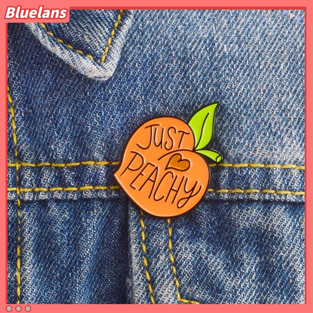 1 Pc Bros Pin Enamel Bentuk Kartun Peach Heart Untuk Pakaian