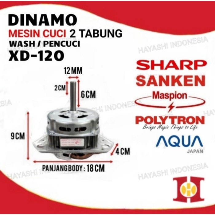 Dinamo Mesin Cuci Wash Spin Pencuci Pengering SHARP POLY TRON UNIVERSAL