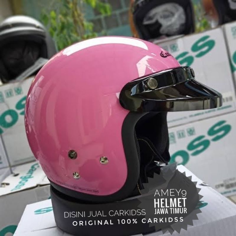 Helm Bogo Anak JM Carkidss Retro Junior Full Leher Kaca Datar Kaca Cembung Original Sni