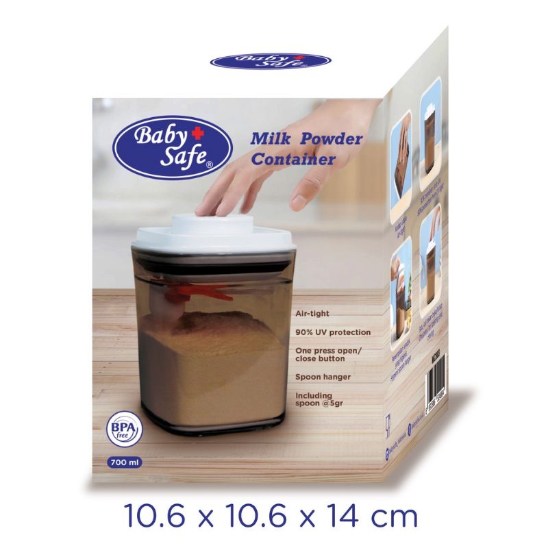 Baby Safe Premium Milk Powder Container MC003 700ml / Babysafe Kotak Wadah Penyimpanan Susu Multi Fungsi