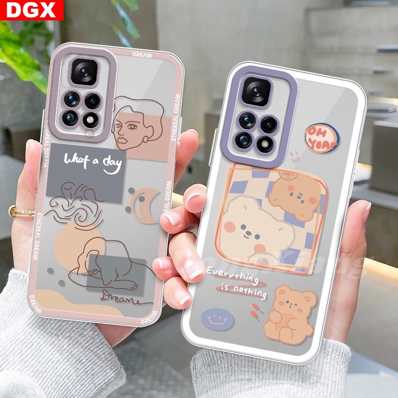 Casing TPU Redmi Note 11 Pro 10s 10 5G Poco X3 GT M3 F3 X3 Pro 9 8 10C A10A 9A 9T Mi 11T Motif Beruang Abstrak