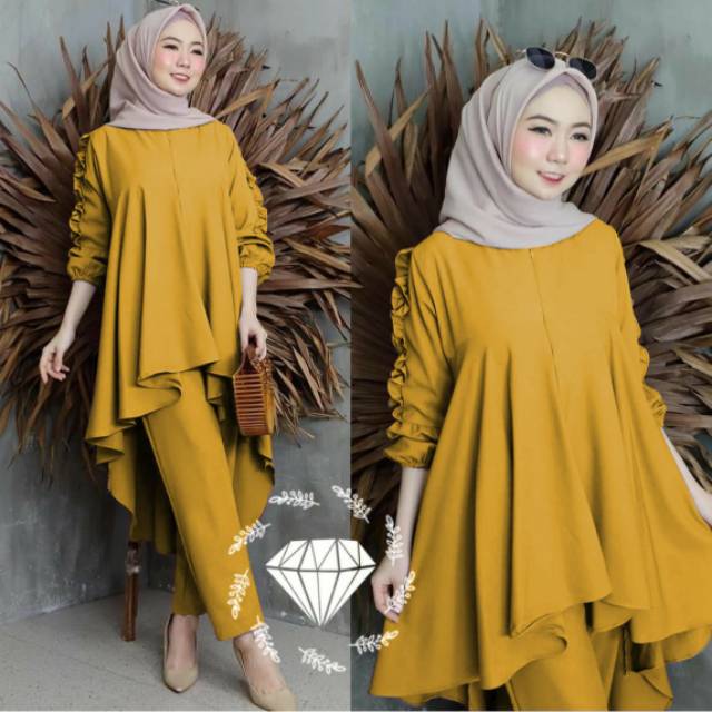 SERNS Setelan Misaki | Setelan Moscrepe Premium | Setelan Wanita | Baju Wanita | Stelan Wanita