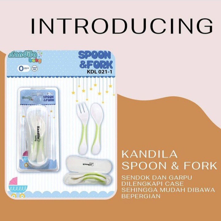 Kandila baby soft spoon and fork / kandila baby spoon and fork/ alat makan bayi/ perlengkapan makan
