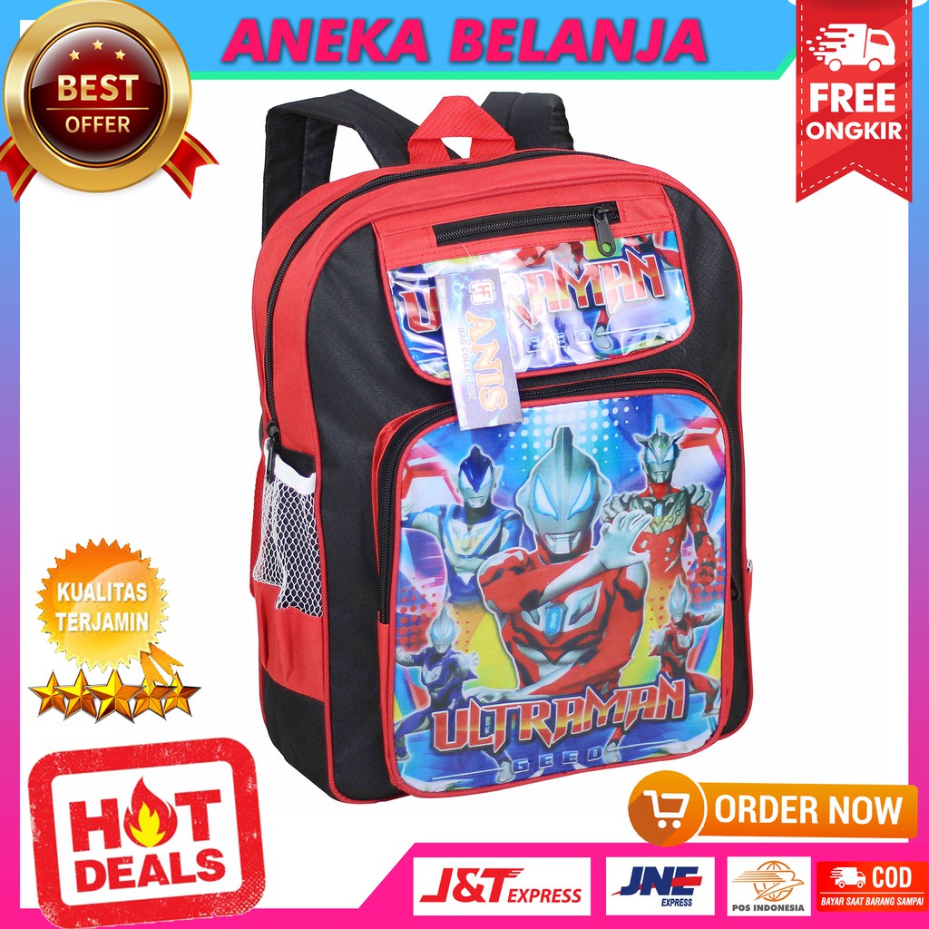 Tas Gendong Khusus Anak Cowok Gambar Kartun Ultraman Merah Lucu Trendy Tas Sekolah PAUD TK SD Ekonomis Keren  Backpack Import Anak Laki Laki Piknik TPQ TPA Fashionable Stylish Termurah Terlaris Berkuaitas