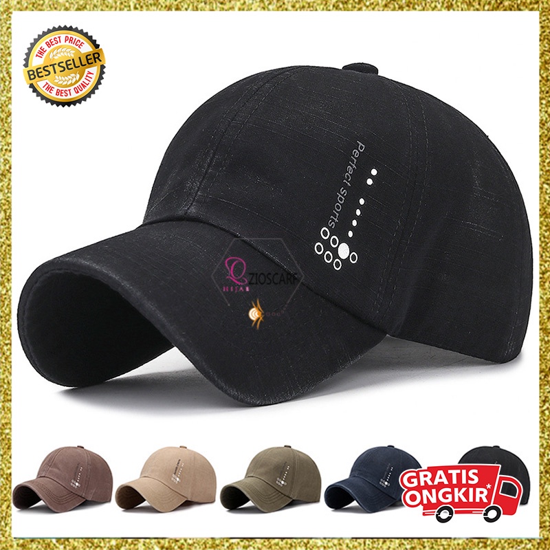 Topi Pria Wanita Baseball Hat Distro PERFECT SPORT Casual Cap Sporty Golf Tenis Bahan Katun TWJ