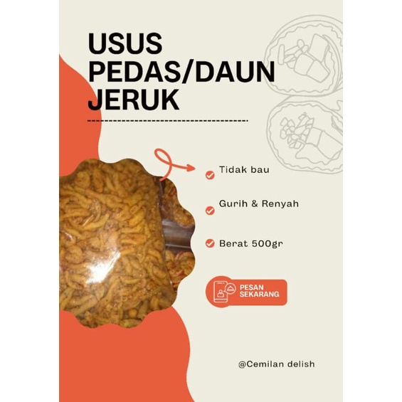 

kripik usus pedas daun jeruk