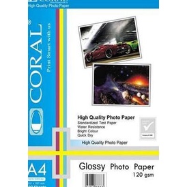 

♕ Coral Glossy Paper A4-120 Gr Pack = 100 Sheets ✱