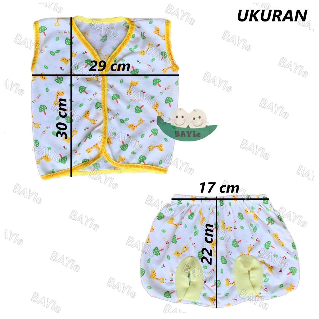 BAYIe - 3 SET Setelan Baju Bayi Kutung+Celana Kacamata JUMBO Motif TABUR umur 4 - 12 bulan/baju anak laki-laki/perempuan