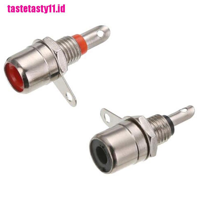 10 Pcs Konektor RCA Female Socket Audio Warna Merah Dan 10pcs Hitam