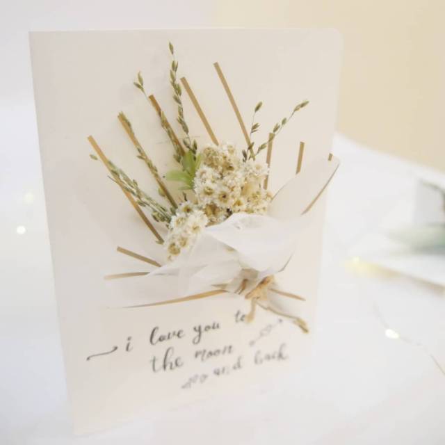Dried Flower Bouquet Card / Eternal Flower Card / Mini Bouquet