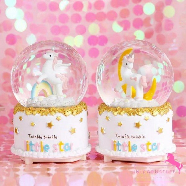 Lampu Hias Snowball Unicorn Kotak Musik Kamar Anak Kado Anak Mainan Cewek Snow Ball Perempuan Kado Hadiah