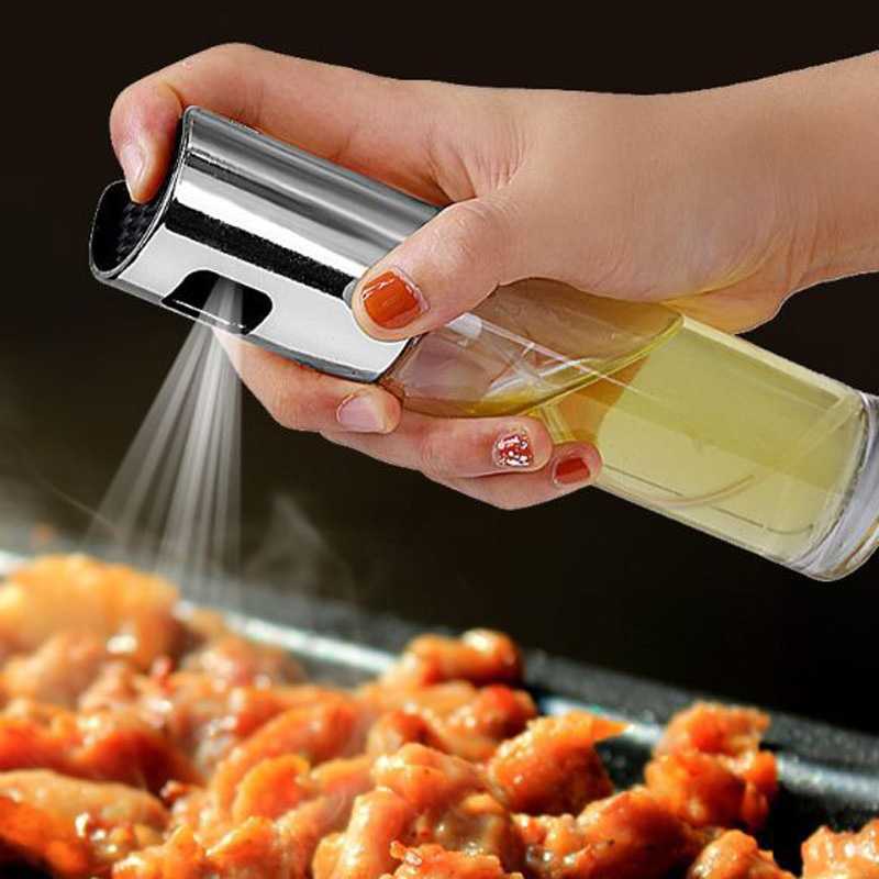 One Two Cups Botol Minyak Spray Olive Oil BBQ Food 100ml / Botol Spray Minyak Goreng Kaca Stainless Steel Tempat Minyak / Botol Semprot Sprayer Minyak Zaitun Minyak Kelapa Tahan Karat / Semprotan Tempat Minyak Kemiri Goreng / Spray Pump Botol Murah Ori