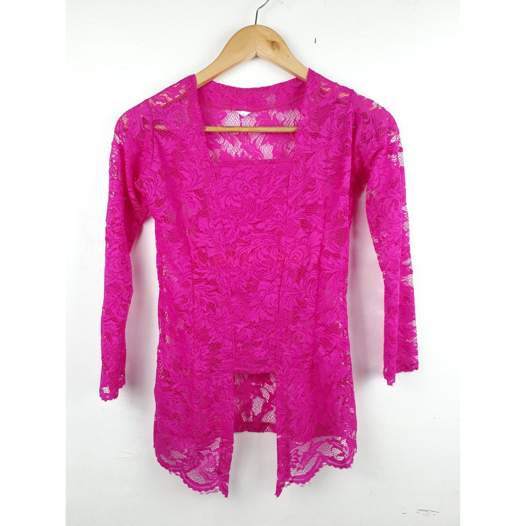 Kebaya Modern Kebaya Brukat Bali Atasan Kebaya Brukat Kebaya Bali Kutu Baru Murah Grosir-Pink