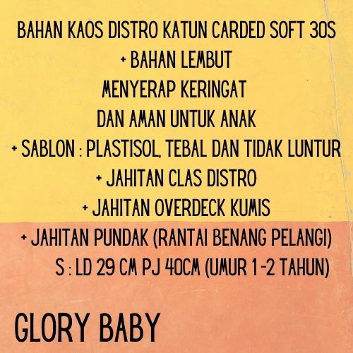 Baju Atasan Distro Anak Kaos Oblong Baju Distro Anak Size 1-2 Tahun