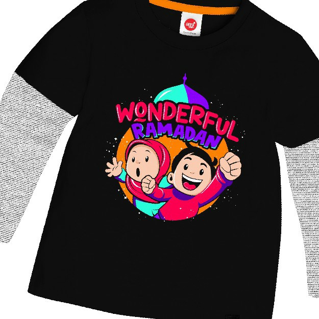 Kaos Anak Afrakids AF304 &quot;Wonderful Ramadan&quot; Lengan Panjang