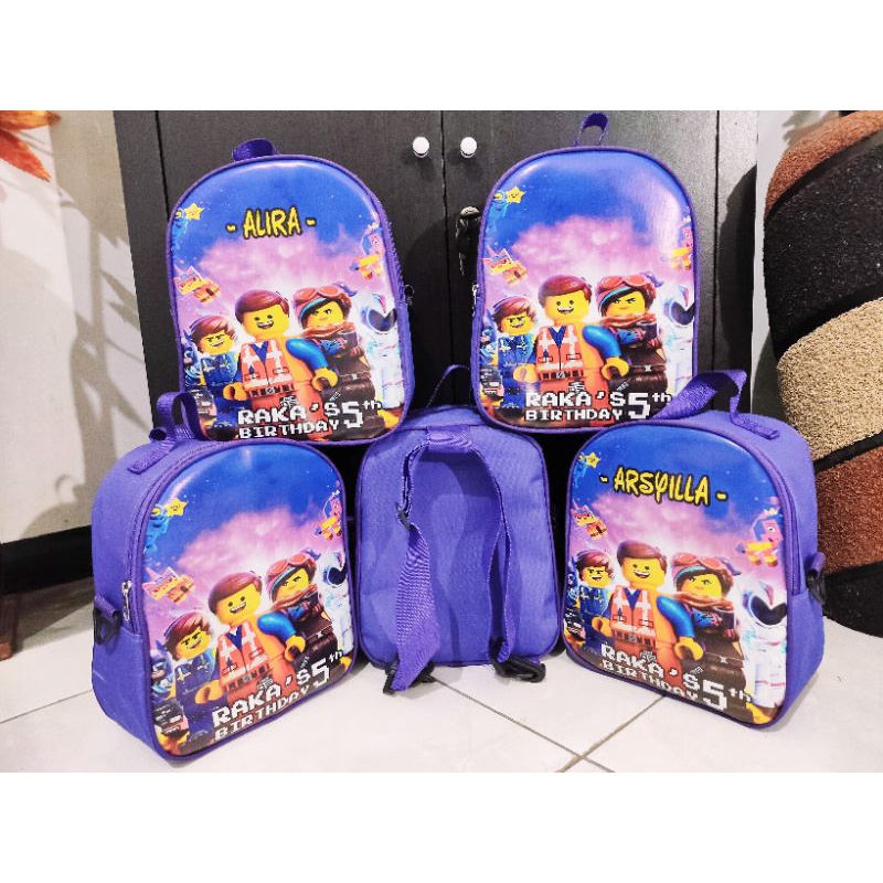 Tas ransel 3in 1 oval souvenir gambar printing castem free desain gambar bisa dikasih nama