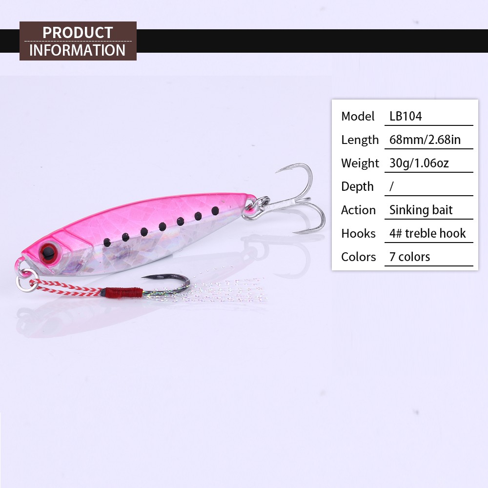 HENGJIA New 7Pcs Luminous Metal Jigs Umpan Pancing 30G/40G Fishing Lure Ikan Swimbait Bass Bait Kail