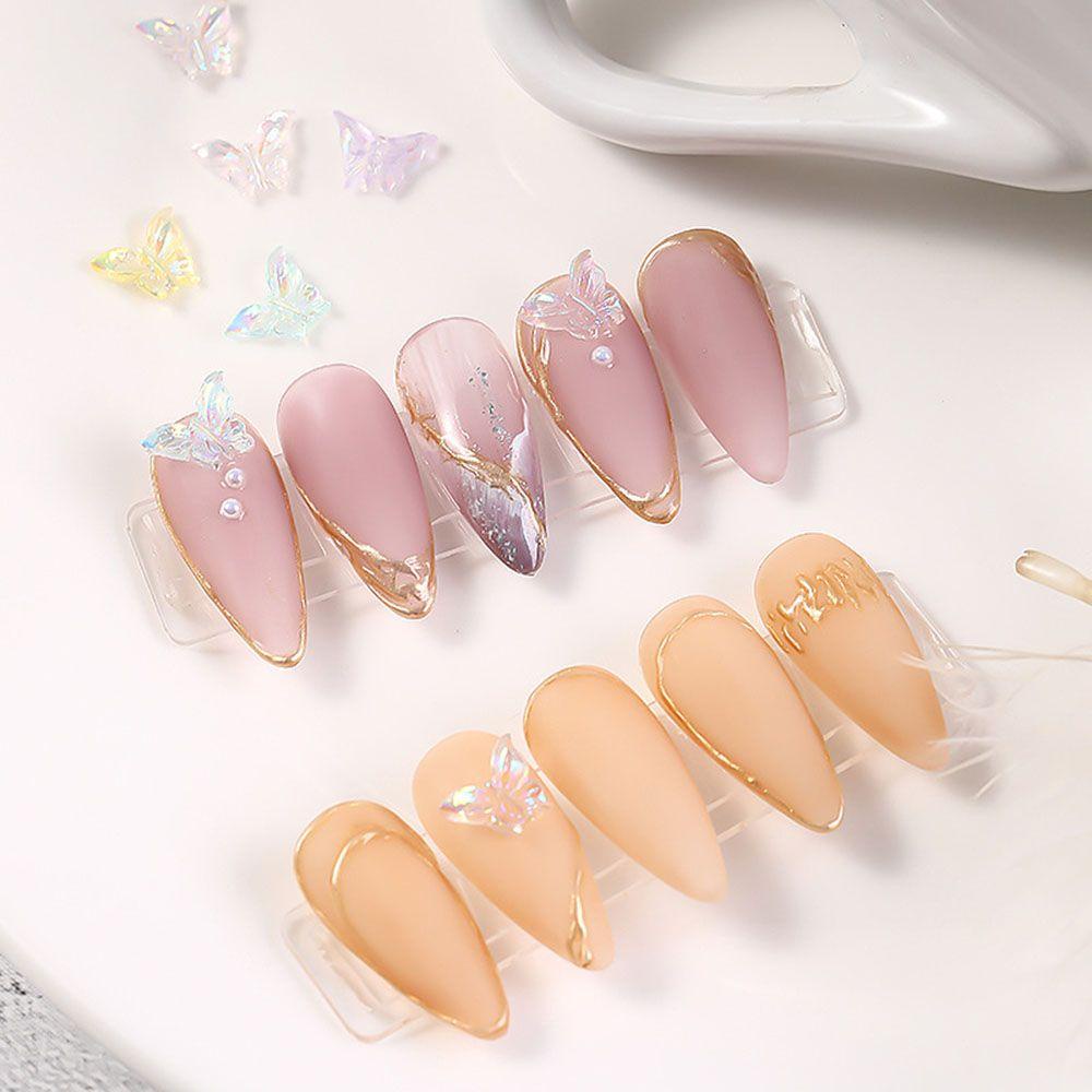 AUGUSTINA Agustina Kupu-Kupu Nail Art Perhiasan Multicolor Symphony Shiny DIY Nail Art Dekorasi