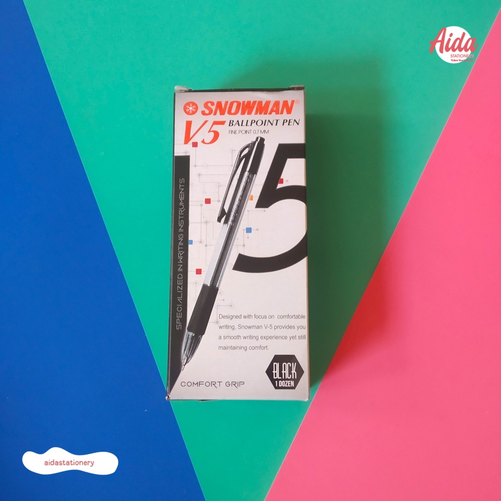 

Pulpen Snowman Ballpoint Pen Fine Point 0,7mm Hitam (black)