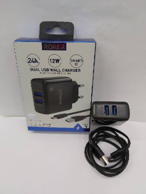 Charger Roker 2.4A ECO RK-C10 Dual Usb Wall Charger