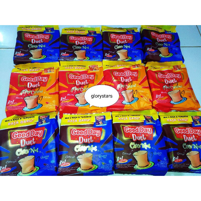 

GOOD DAY DUET CHOCO NUT - MOCA CARAMEL ISI 5 SACHET x 22 gram