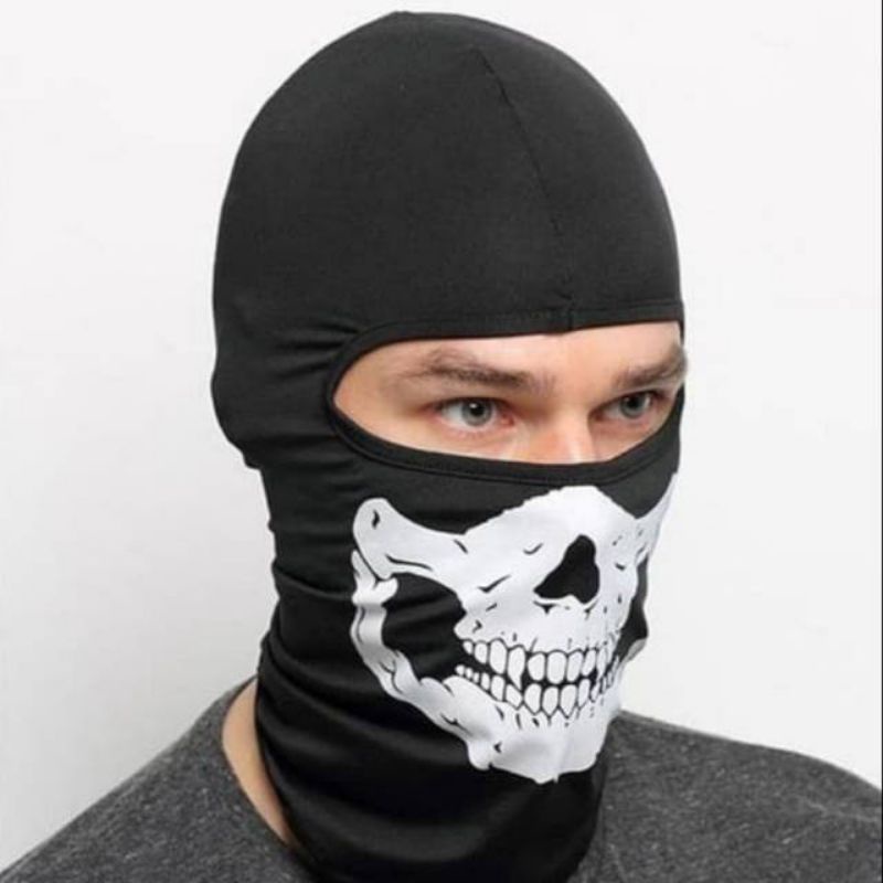 PROMO MASKER NINJA FULL FACE HITAM POLOS/MOTIF TERMURAH