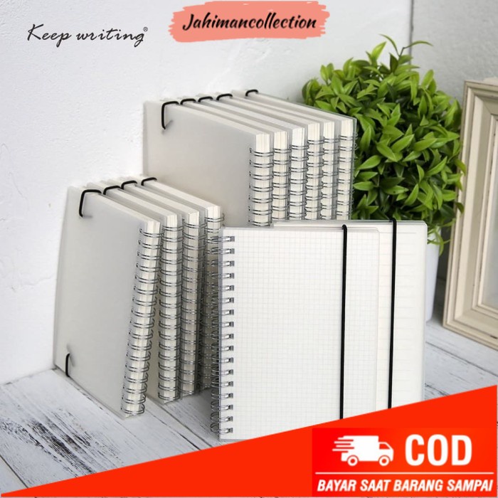 

✨ BISA COD ✨ Buku Catatan Spiral Cover Transparan Ukuran A5 - Spiral Notebook A5 - grid