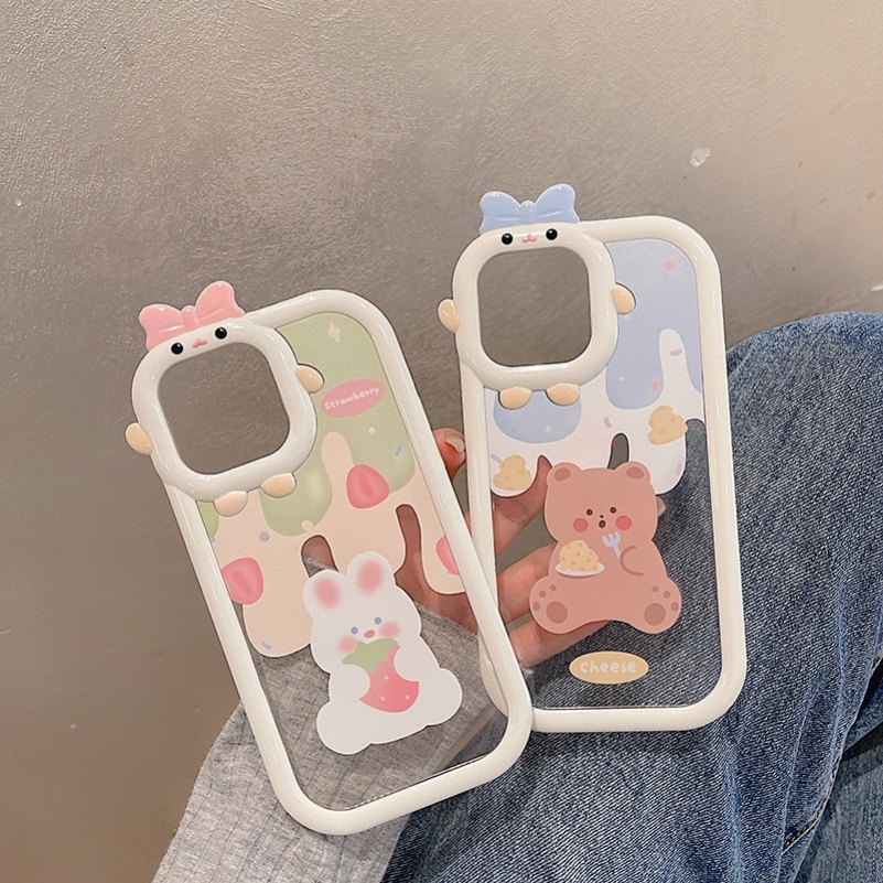 Soft Hard Case Silikon TPU Motif Beruang Untuk Vivo Y16 Y02s Y02 Y35 Y22 Y22s V25e V25 V23e V23 V20 Pro Y15A Y15s Y01 Y01A Y75 Y76 T1 T1x Y21 Y21s Y33s Y33T Y21T Y21A Y12A Y12s Y20 Y20s Y20i Y20s[G] Y17 Y15 Y12 Y11 Y1s Y19 Bear Clear Silicone Phone Case