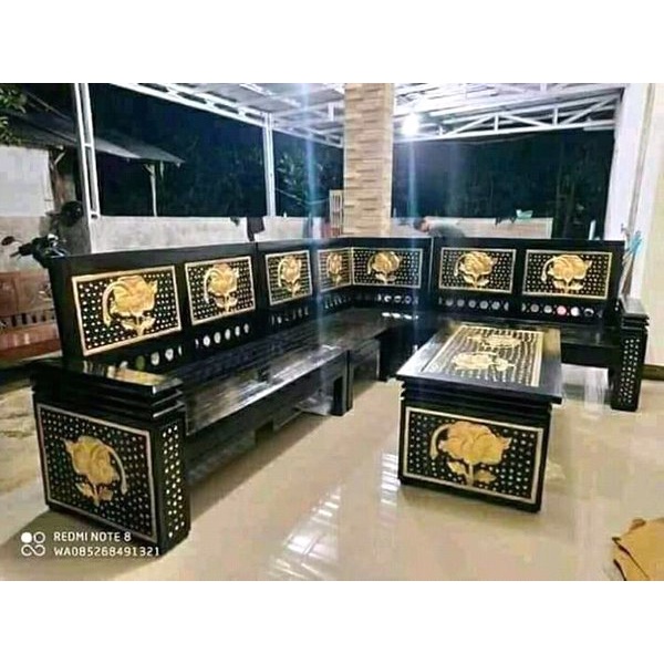 kursisudut jati ukiran - sudut jati ukiran jepara - kursi sudut jati ukiran - kursi tamu sofa minima