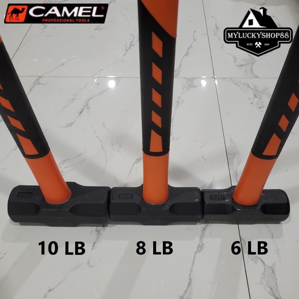 Camel Palu Batu Beton Tembok 8 LB Palu Bodem 8Lb Gagang Fiber Karet