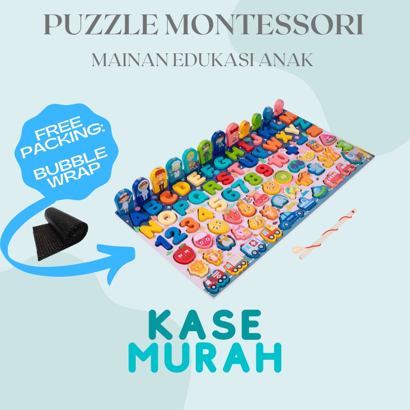 MAINAN EDUKASI PUZZLE MONTESSORI 7 IN 1 // WOODEN PUZZLE