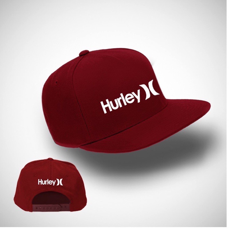 Topi Snapback Hurley White Print | Topi Hurley / Topi Fashion Prian / Topi Pria / Topi Keren
