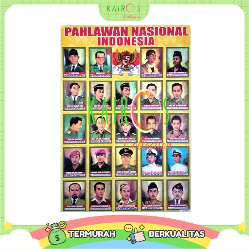 Poster Edukasi Anak Belajar Pahlawan Nasional Indonesia