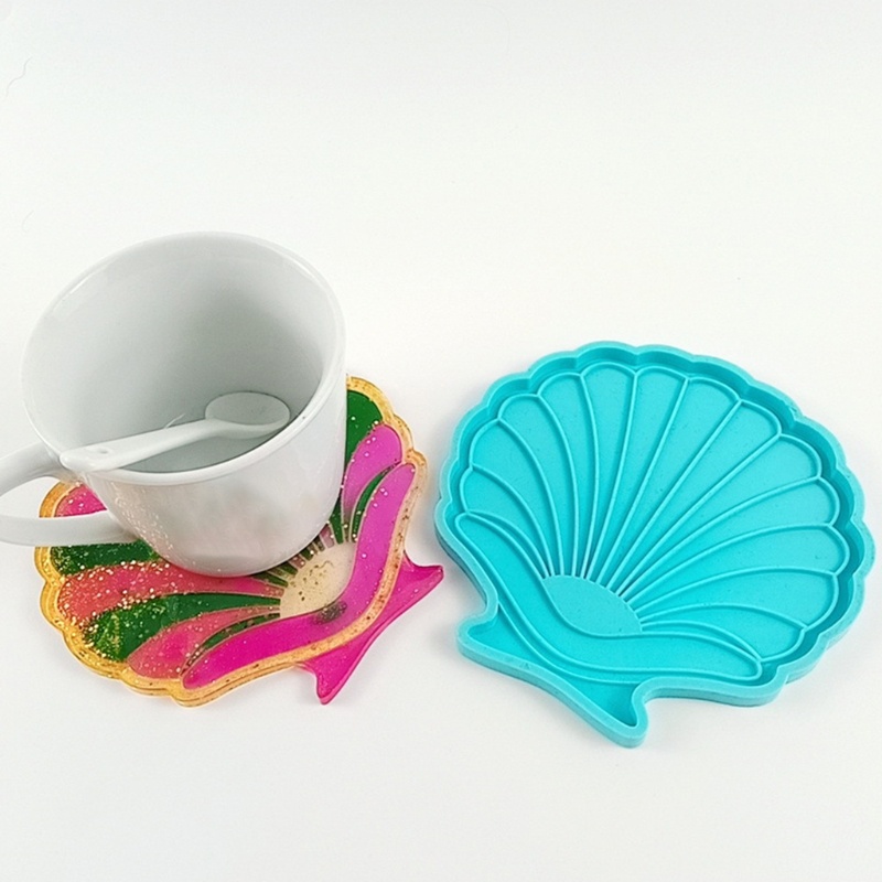 SIY  Shell Shape Coaster Epoxy Resin Mold Cup Mat Pad Silicone Mould DIY Crafts Decorations Ornaments Casting Tools