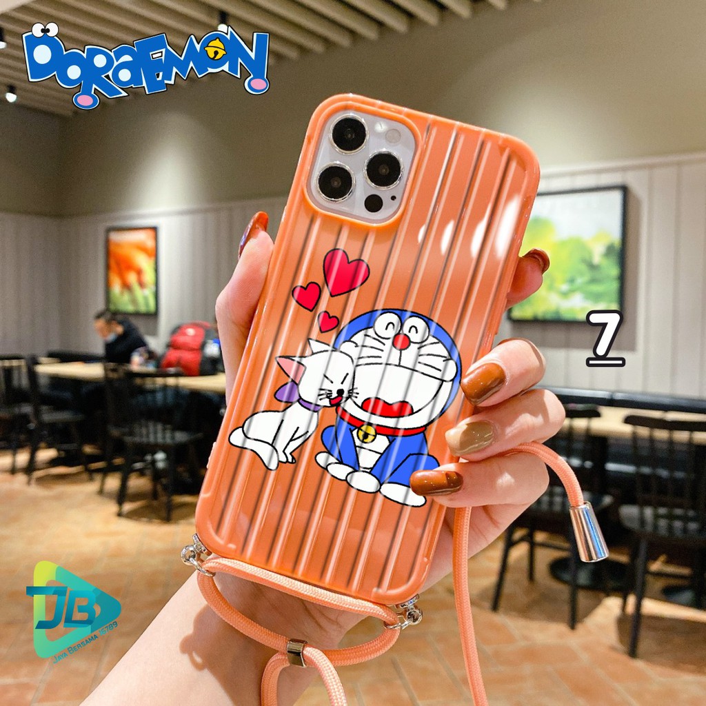 Softcase Koper Slingcase Lanyard DORAEMON Oppo A15 A59 F1s A71 A83 F5 F7 Youth JB3355